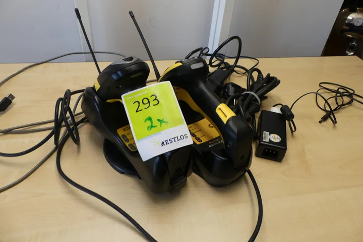 2x Datalogic PowerScan Handheld-Scanner mit Ladestation